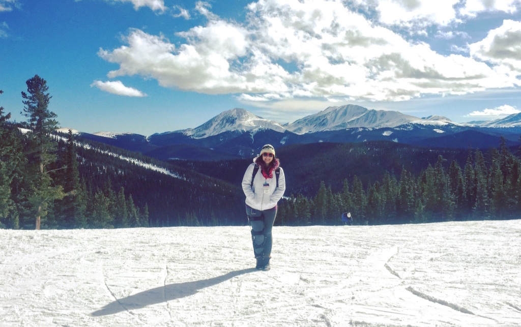 Me on a mountain with my brace