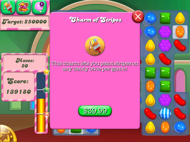 Candy Crush Purchase Screen
