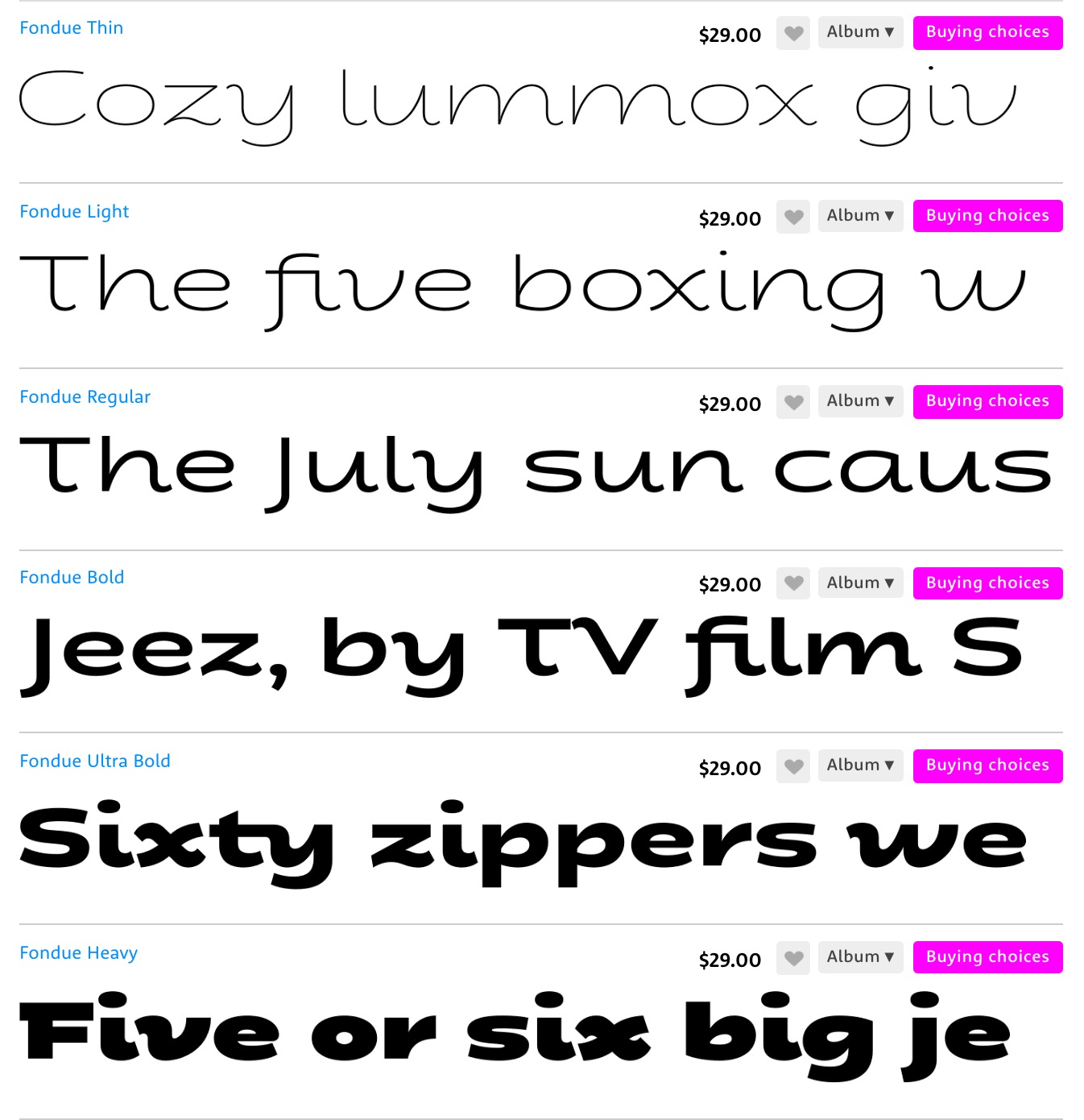 Font Weights